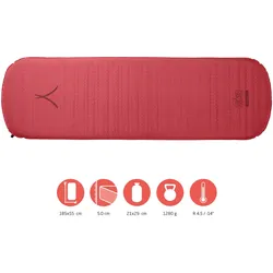 Isomatte Hattan Camping Thermomatte Luftbett Schlaf Matte Bett Selbstaufblasend rot 185 x 55 x 5 cm
