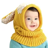 iHomey Kleinkind SchalMütze mit Ohren Baby Jungen Mädchen Wintermütze Schal Set 6-36 Monaten Kinder Strickmütze mit Ohrenwärmer Sturmhaube Winter Mütze Schal Halswärmer Set Beanie Hut Schal Set