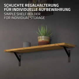 ML-Design 4 Stück Regalhalterung 180 x 180 mm Schwarz Aluminium Schwebende