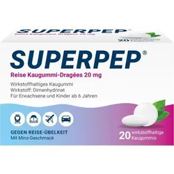 SUPERPEP Reise Kaugummi Dragees 20 mg 20 St
