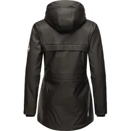 Navahoo Damen, Übergangsjacke Regenmantel wasserdicht lang warm gefüttert mit Kapuze Oceans Heart Black Gr. S - S