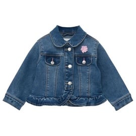 S.Oliver Junior Mädchen 2142574 Jeansjacke, mit Chiffonblume (2142574.54Z4) blau