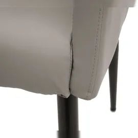 Mendler 2er-Set Esszimmerstuhl HWC-H93, Küchenstuhl Lehnstuhl Stuhl ~ Kunstleder taupe-grau