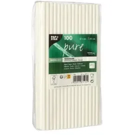 Papstar Trinkhalme 20 cm 100 St. Weiß