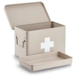 Aufbewahrungsbox ZELLER PRESENT "Medizinbox", beige, B:32cm H:21cm T:20cm, Metall, Aufbewahrungsboxen, Metall