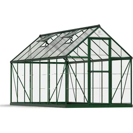 CANOPIA Hybrid Alu grün Polycarbonat 0,7 mm/Dach HKP 4 mm 7,9 m2 inkl. Fundament
