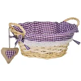 Premier Housewares Picknickkorb, Brotkorb, Weidenkorb, ovale Korbkörbe für Geschenke, Futter, geflochtener Korb, Violett, H 14 x B 27 x T 19