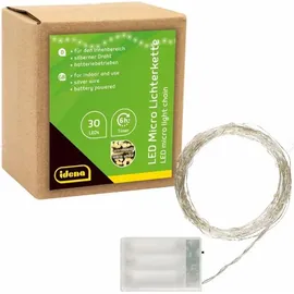 IDENA LED Lichterkette Micro 3,2 m Silber Warmweiß