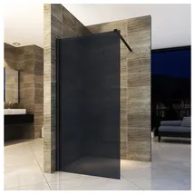 Aloni Eco Walk- In Duschwand aus Rauchglas Schwarz 1400x2000mm