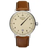 Bauhaus Herrenuhr mit Lederband Ronda Quarz Monotimer 2042-5