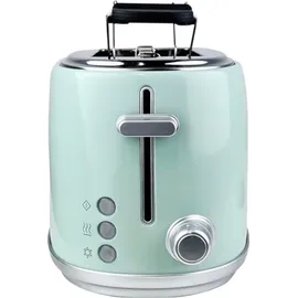 Cecotec Toaster 2 Scheiben Toast&Taste 1000 Retro Double Green, 980 W, 2 Breite und Kurze Schlitze von 3,8 cm, Edelstahl, Obere Roste, Regulierbare Leistung, Krümelschublade