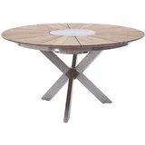 Diamond Garden LYON Ø 140 cm, Edelstahl / Teak