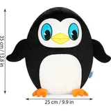 SQUISHBRUBIES Percy der Pinguin - 35 cm Kuscheltier - Superweiches Plüsch Stofftier zum Kuscheln, Verschenken und Sammeln - Schwarz und Weiß - Schwarz/Weiß/Blau