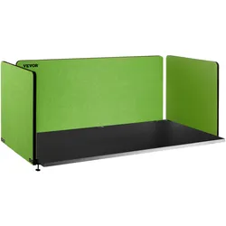 VEVOR Schreibtisch Sichtschutz Polyesterfaser Akustik Tischtrennwand 20mm dick Schreibtisch Trennwand Grün Tischtrennwand Ein 152x61cm + Zwei 61x61cm Paneele Ideal für Büro Bibliothek Klassenzimmer