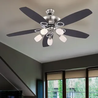 GLOBO LED Deckenventilator Ventilator mit Zugschalter und Beleuchtung Lampe Ventilator