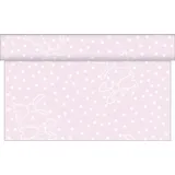 sovie HOME Tischläufer Rabbits in Rosa aus Linclass® Airlaid, 40 cm x 4,80 m, 1 Stück, - Ostern Punkte Hase