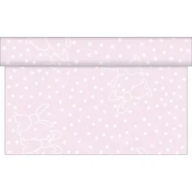 sovie HOME Tischläufer Rabbits in Rosa aus Linclass® Airlaid, 40 cm x 4,80 m, 1 Stück, - Ostern Punkte Hase