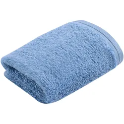 Waschlappen VOSSEN "Vegan Life", blau (pacific pearl), 3 St., Walkfrottee, Handtücher (Packung), 100% vegan