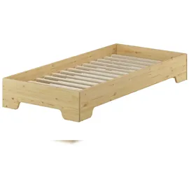 Erst-Holz Robustes Bettgestell 80 x 190 cm braun