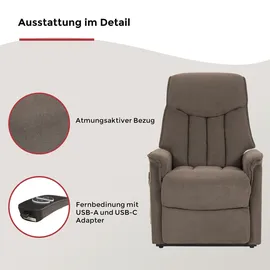 Duo Collection TV-Sessel - dunkelbraun - mit Aufstehhilfe