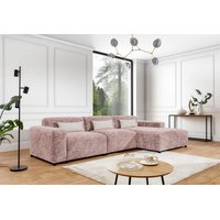 Fun Möbel Ecksofa Designersofa ROMY MAX in Stoff Enjoy Me Rosa Ottomane Rechts