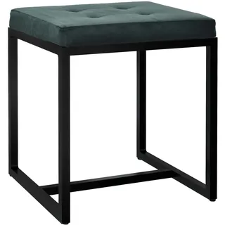 CLP Sitzhocker Barci mit schwarzem Gestell grün/Samt