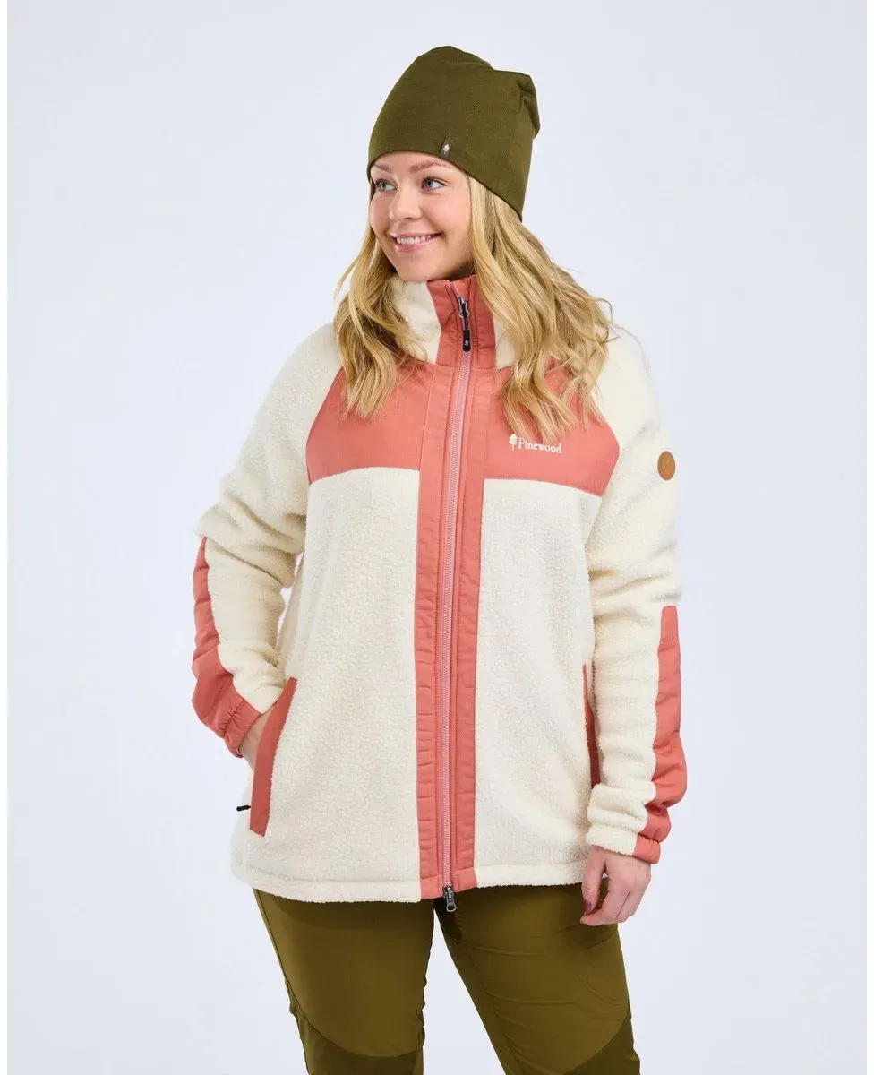 Pinewood Pile Fleece Women Jacket creme white/brick pink (621) XL