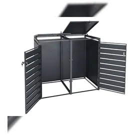 Mendler Mülltonnenverkleidung HWC-J81 50 kg braun