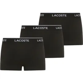 Lacoste Boxershorts unifarben Schwarz / Weiß S 3er Pack