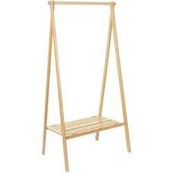 Mendler Standgarderobe HWC-B82, Kleiderständer Garderobe Garderobenständer, Bambus klappbar 150x84x57cm