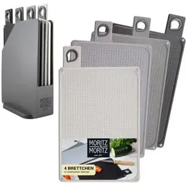 Moritz&Moritz Moritz & Moritz Schneidebrett-Set Kunststoff 4 Stück 20,5 x 14,5 cm Grau