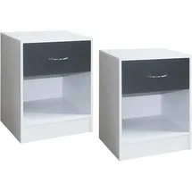 Hti-Living Nachtschrank Thekla 40,5 x 40,5 x 40 cm Grau/Weiß