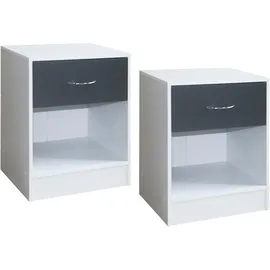 Hti-Living Nachtschrank Thekla 40,5 x 40,5 x 40 cm Grau/Weiß