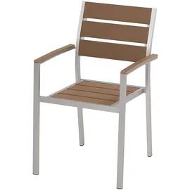 Beliani Vernio Gartenstuhl 54 x 54 x 88 cm hellbraun 6 St.