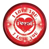 Kamber Office Wanduhr Wanduhr LED Beleuchtet 30cm Ich Liebe Dich I Love You Uhr Rot rot