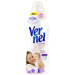 Vernel Weichspüler Hautsensitiv, Konzentrat für weichere Wäsche mit frischem Duft , 0,9 Liter - Flasche