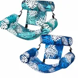 2 Stück Aufblasbare Wasser Pool Luftmatratze für Erwachsene, 4 In 1 Pool Spielzeug, Wasserhängematte, Aufblasbare Pools Schwimmsitze, Wassersessel Schwimmstuhl für Partys, Sommer, Wasser, St-Rand