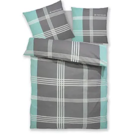 Tom Tailor Ole Renforcé grau/mint 135 x 200 cm + 80 x 80 cm
