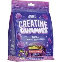 Applied Nutrition Creatine Gummies – 3000 mg Kreatin Monohydrat pro Dosis - 80 Vegane Creatin Gummies für Kraft, Leistung & Regeneration (20 Einnahmen) (20 Servings (Pack of 1), Millions Blackcurrant)