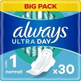 Always Ultra Damenbinden, Größe 1, Normal, 30 Handtücher mit Flügeln, leichter Tagesfluss, maximaler Komfort, super saugfähig und ultradünn