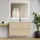 Homestyle4u Waschtischkombi, Eiche, Holz, Keramik, 80x54x47 cm, Badezimmer, Badezimmerschränke, Waschtischkombinationen