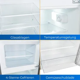 Exquisit KGC270-45-010E Kühl-Gefrierkombination (206 l, 1426 mm hoch, Silber)