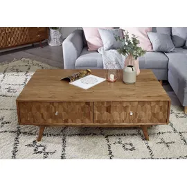 MASSIVMOEBEL24.DE Couchtisch Mosayk Beige Akazie 120 x 70 x 40 cm