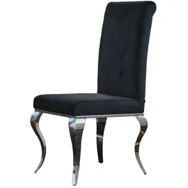KAWOLA Esszimmerstuhl LEIA Barock Velvet schwarz