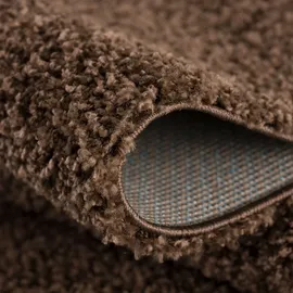 Sanat "LOCA", braun Dunkelbraun H:30mm Ø:80cm, Kunstfaser, Teppiche, Wohnzimmer, Langflor, Shaggy, Schlafzimmer