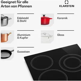 Klarstein Glaskeramikkochfeld 45 cm 3 Zonen