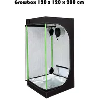 JUNG Growbox Growzelt Indoor 120x120x200cm Premium Mylar 97% reflektierend, Hydroponisches System, Gewächshaus Cannabis Balkon, Wasserdicht, Grow ...