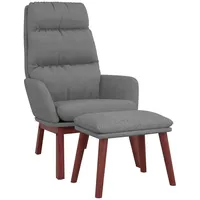 VidaXL Relaxsessel mit Hocker Hellgrau Stoff