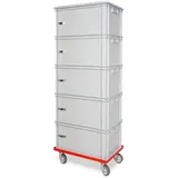 BRB-Lagertechnik Archivboxen für DIN A4 Ordner 5-tlg. grau