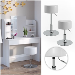 VICCO Design Hocker / Schminkhocker höhenverstellbar in weiß